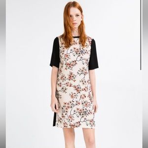 Zara Floral Contrast Print Shift Dress in Cherry Blossoms Print